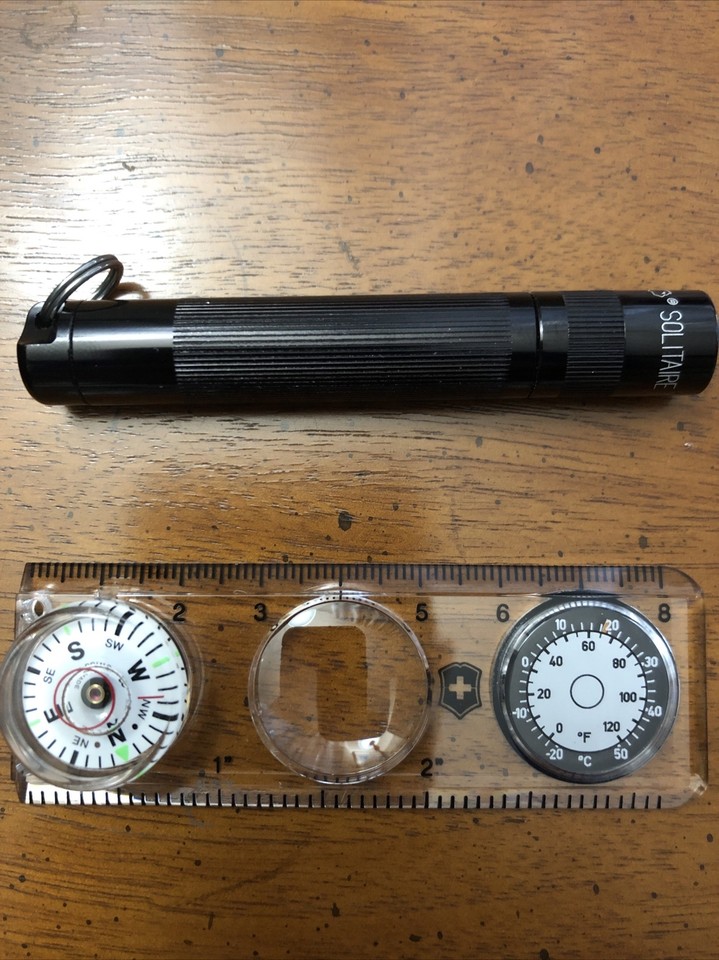 IWC Victorinox Traveller-Set, SAK, Maglite, Ruler-compass-thermometer ...