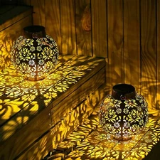 Solar Powered Lantern Classic Vintage Hanging Lantern Light Garden Outdoor Décor