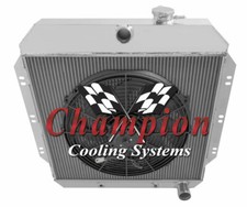 1960 - 1962 Chevy Truck 3 Row Jamn Champion Radiator W 16 Fan 1960 - 1962 Chevy Truck 3 Row Jamn Champion Radiator W 16 Fan