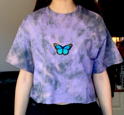 purple crop top t shirt