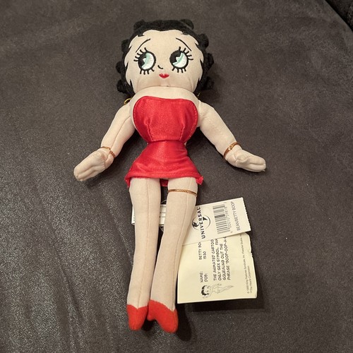 Muñeca de peluche vintage Betty Boop 1999 Universal Studios Islands Adventures con etiquetas