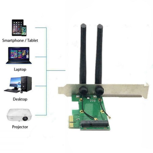 Wireless Wifi Netzwerkkarte Mini PCIE zu PCI-E 1X+ 2 Z7O0 G2 T1 Posten ❁UK - Bild 6 von 6