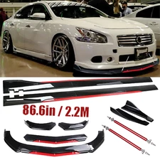 Front Bumper Lip Splitter Spoiler Side Skirt Body Kit For Nissan Maxima M+