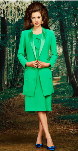TRELISE COOPER COUTURE Green Candy Crush Coat Dress 12