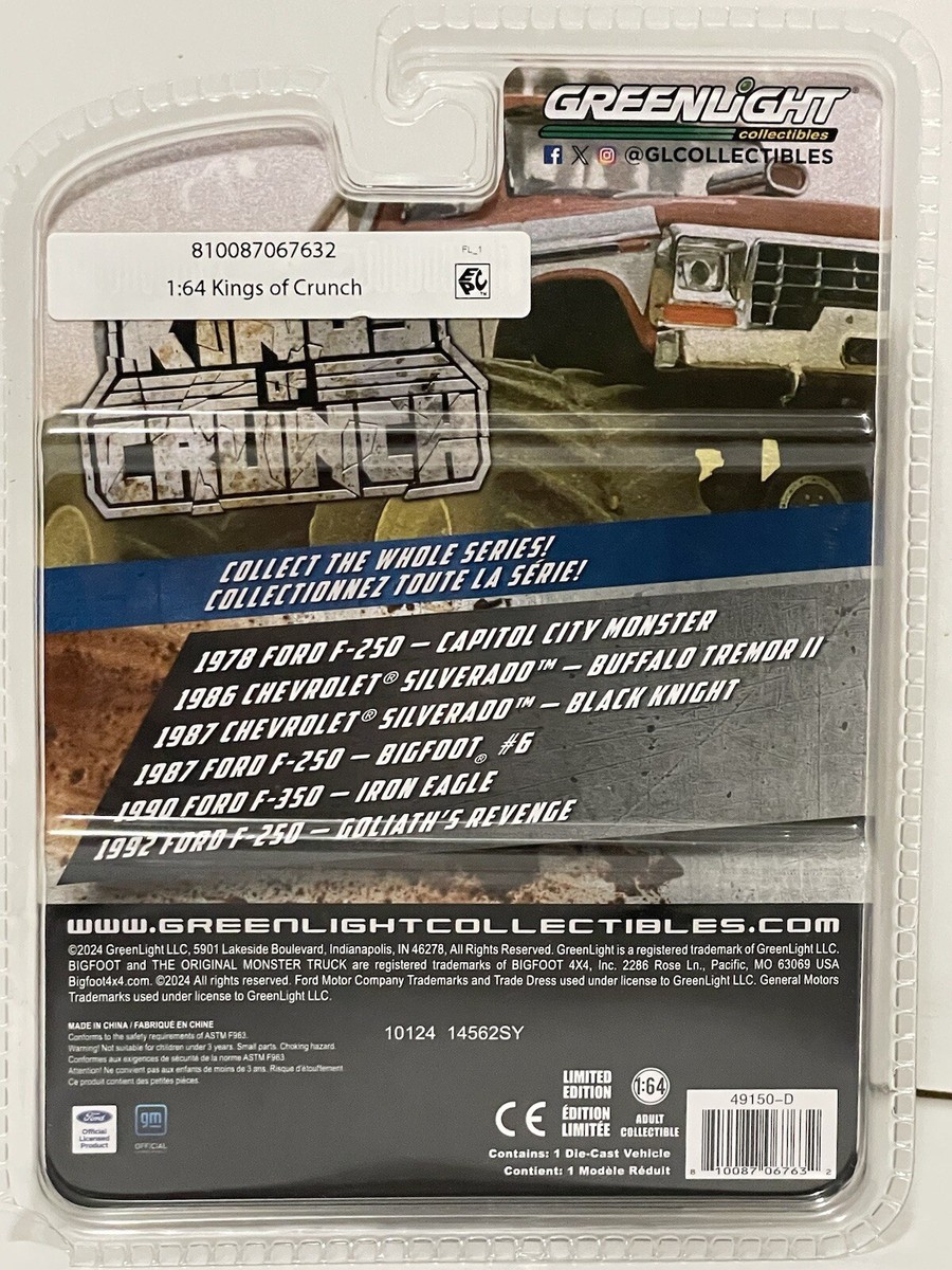Bigfoot Monster Truck Greenlight 1:64 1987 Ford F-250 Bigfoot #6 Monster Truck - NEU In OVP, Sammlerstück Kings Of Crunch Serie - Foto 9