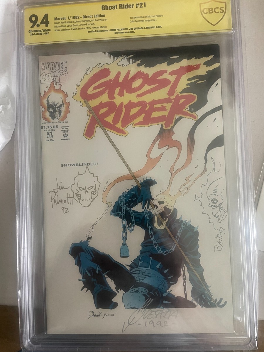 GHOST RIDER #V2 #21 9.4 CBCS SIGNED + SKETCH Palmoitti