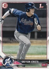 Lot of (100) 2018 Bowman Draft GREYSON JENISTA 1st Rookie Card #BD-31 Braves