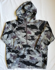 TCP Children's Place Spring Raincoat Jacket Hood Packable Gray Camo Boys M 7 8