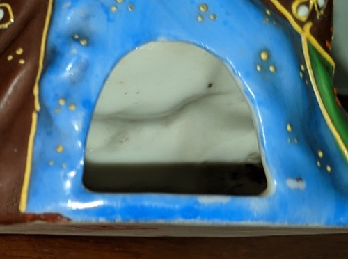 Antique Japanese Buddha Porcelain Incense Burner, Satsuma Futaji Mark, Moriage - Picture 3 of 9