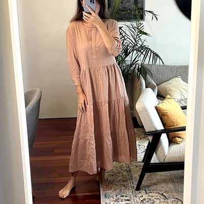 Jenni Kayne James midi Dress Dusk Rose size L cotton linen