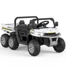 24V 2-Seater Ride On Dump Truck with Remote Control 4WD 6-Wheel Electric Car UTV