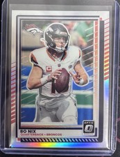 2025 Panini Donruss Optic Football Bo Nix Holo Silver Prizm Denver Broncos #31