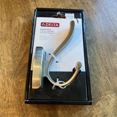 Delta Dasant Robe Towel Hook Satin Nickel Easy Clip Installation 135241 - NEW