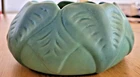 Vintage Van Briggle Art Pottery Leaf Bowl Turquoise Blue Matte Glaze Signed 1993