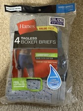 Hanes Boxer Briefs 4-pack Black And Grey Comfort Flex Waistband 2XL. TAGLESS