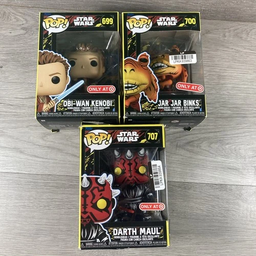 Star Wars Funko Pop Lot Darth Maul 707 Jar Jar Binks 700 Obi Wan Kenobi 699