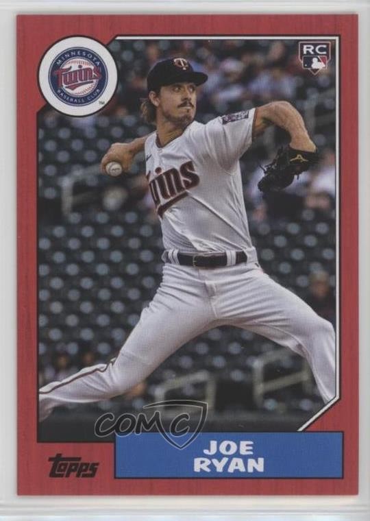 2022 Topps Archives 1987 Topps Design Red 56/75 Joe Ryan #256 Rookie RC he0