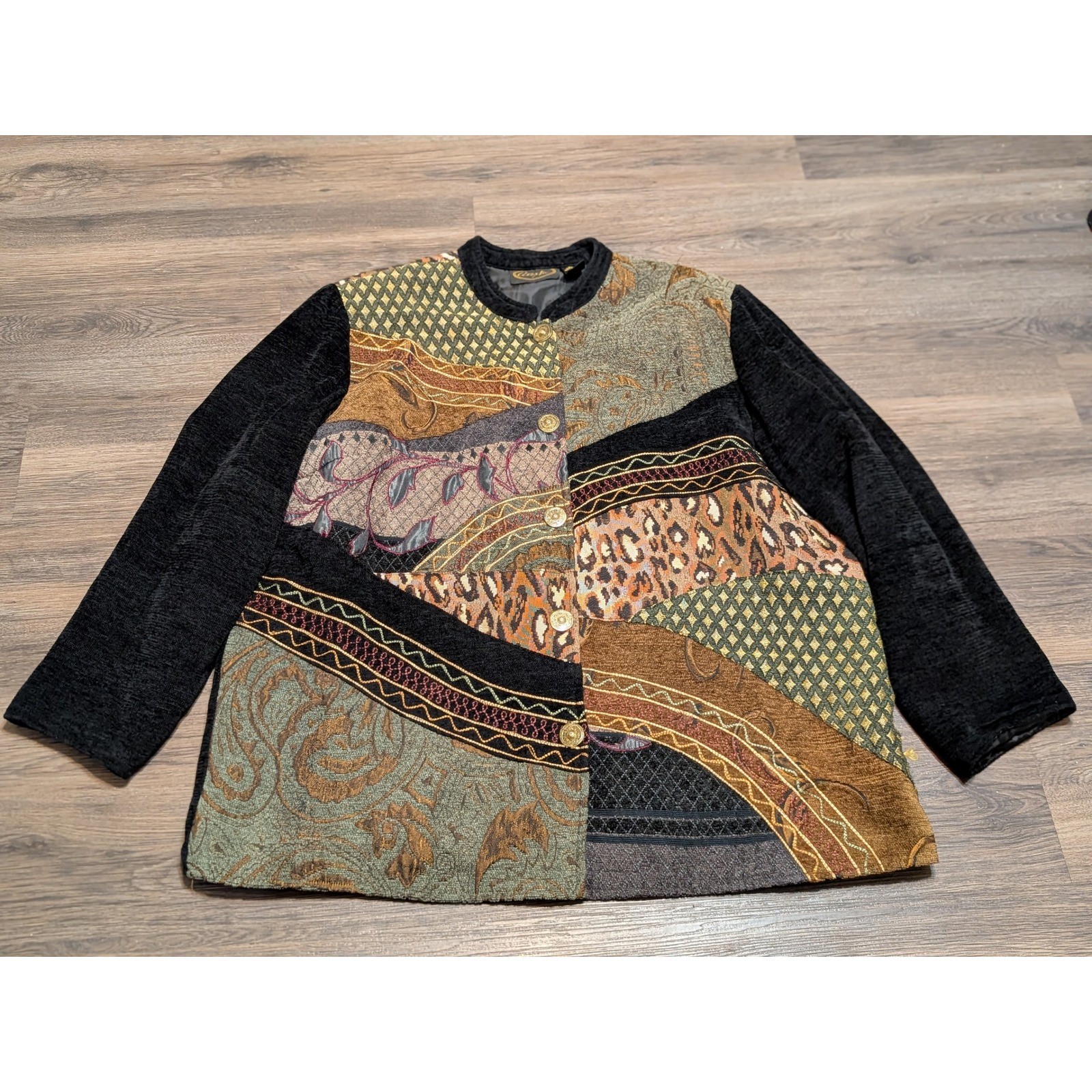 Alex Evenings Patchwork Collage Jacket Womens 2X … - image 1