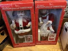 VTG 1990 Telco 2 Figures Motion-ettes Animated Lighted Mr & Mrs Claus In Org Box
