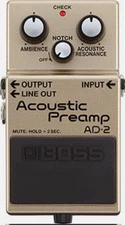 Boss Acoustic Preamplifier Ad-2 With Optional Ac Adapter