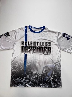 Relentless Defender Thin Blue Line Custom Jersey Size XL (A69)