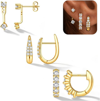 3 Paar Creolen Silber FüR Damen Ohrringe Gold Creolen Hypoallergene Creolen Mit