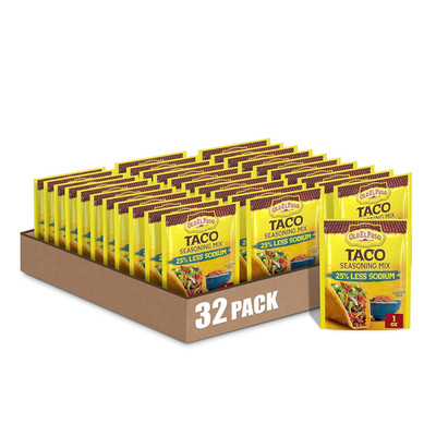 Taco Seasoning Mix, 25% Less Sodium, Gluten Free, 1 Oz (Pack of 32)