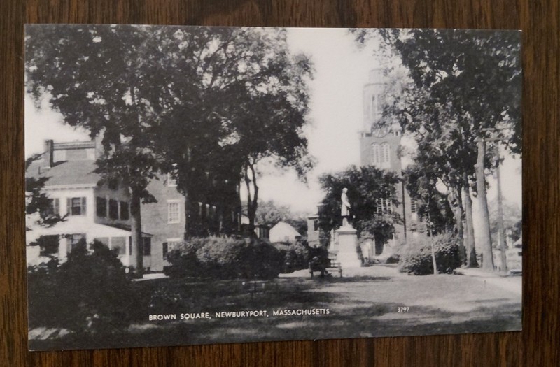 Newburyport Massachusetts Brown Square Photolux Vintage Postcard  American Art 