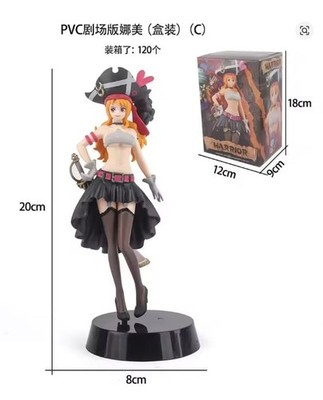 19CM Anime One Piece Nami Black Clothes Action Figure ONE PIECE