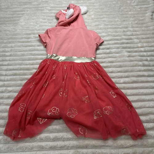 Disney Turning Red Pink Ruffle Cosplay Hoodie Dress Size 6/6X Small Girls - Picture 4 of 6