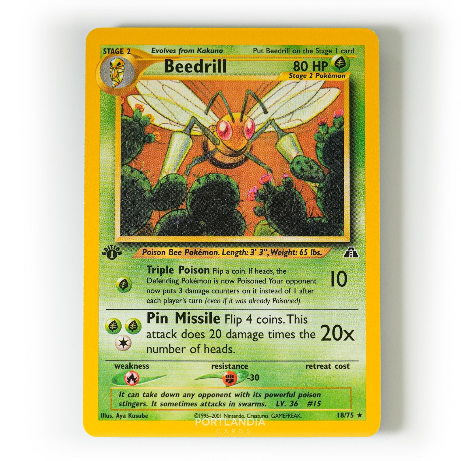 Pokemon - Beedrill - Non Holo - 18/75 - 1st Edition - Neo Discovery