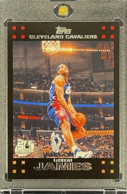 LEBRON JAMES RARE BLACK SILVER 2007 TOPPS 50th INVESTMENT CARD CLEVELAND MINT