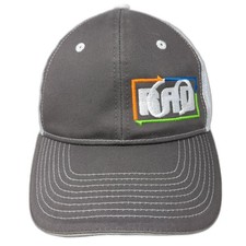 RAD Strapback Mesh Back Trucker Hat Gray One Size Embroidered Outdoor Cap