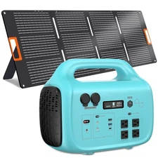 Portable Power Station 1075Wh 1000W Solar Generator with 100W Solar Panel