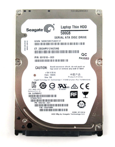 Seagate Laptop Thin HDD 500GB SATA 2,5" 5400RPM 3Gb/s 16MB HDD - ST500LT012