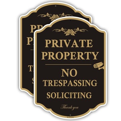 Private Property Sign No Trespassing Sign, No Soliciting Signs, CCTV IP Camer...