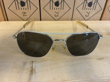 AO American Optical 5 1/2 Bright Chrome 57 20 Bayonet Gray Lenses