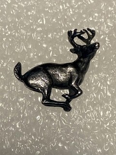 Signed 925 Sterling Silver Deer Tie Tack Lapel Pin w/ Chain and Bar Men's