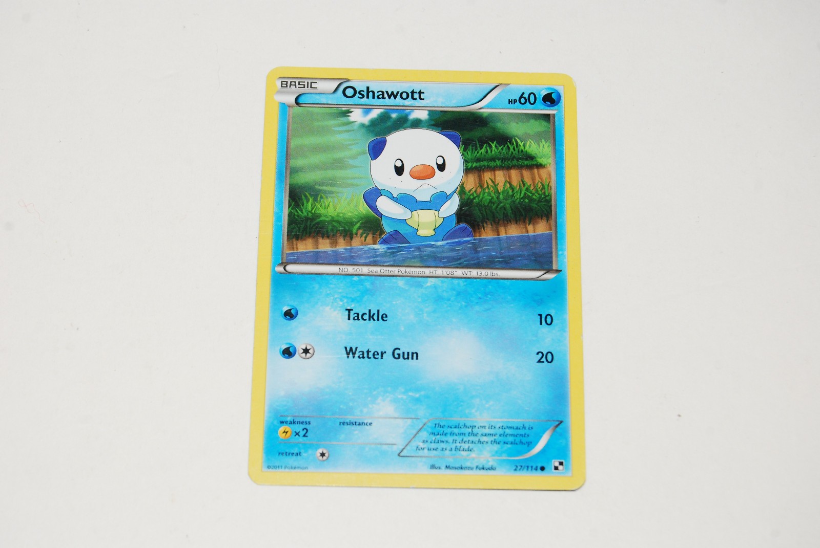 OSHAWOTT 27/114 Black & White Holo 2011 Pokemon Card - LP