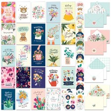Greeting Cards Bulk Assortment with Envelopes mixed Colors set 24 Pack