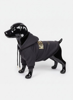 Moschino Black Logo Printed Dog Hoodie 35CM