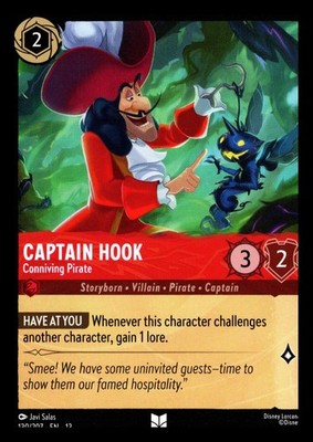 Captain Hook - Conniving Pirate 130/204 Uncommon Lorcana Attack of the Vine! NM