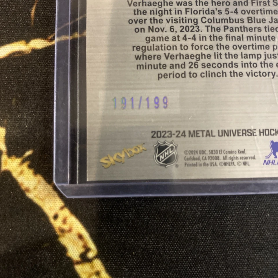 2023-24 Skybox Metal Universe Meltdown Spectrum /199 Carter Verhaeghe #M6 - Image 3 of 3