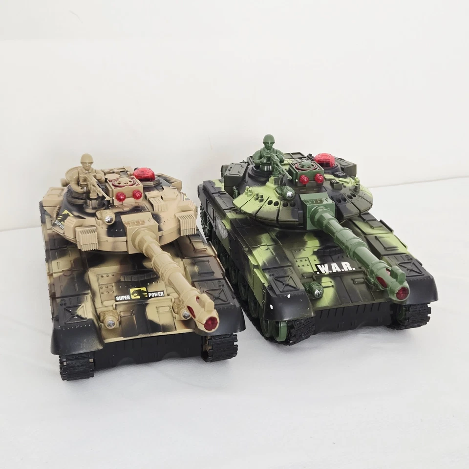 Haktoys 2 piezas Radio Control Lucha Batalla Tanques Sonido Realista y Luces -Funciona Foto 4 de 4