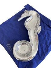 Vintage Mariposa Seahorse Coastal Beach Serving Tray Platter