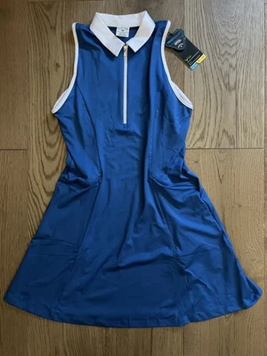 Neu mit Etikett Callaway Damen-Golfkleid Racerback Volant Größe: Medium Farbe: Baleineblau - Bild 1 von 4