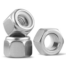 100Pcs 10-32 Lock Nuts, Nylon Insert Locknuts 304 Stainless Steel 18-8 SS Se...