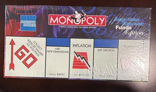 Vintage Monopoly American Express Funds Edition Hasbro 2000 USAopoly Sealed