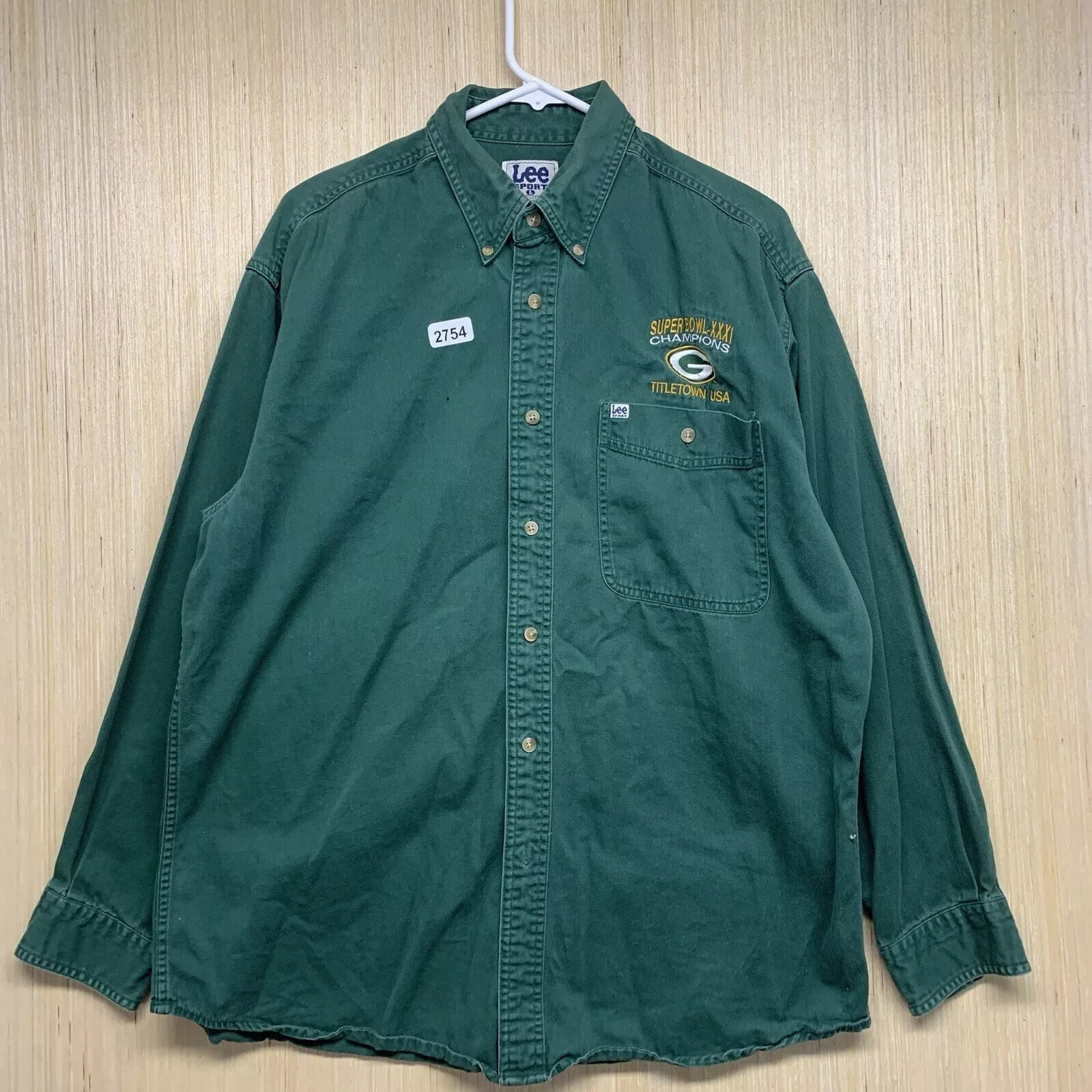 Vintage Green Bay Packers Adult Large Green Long Sleeve Mens Super Bowl 90s