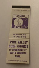 Vintage Matchbook Cover Matchcover Pine Valley Golf Course Rehoboth MA